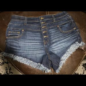 High rise button fly shorts size 15